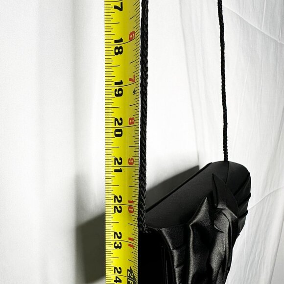 NWT Jessica McClintock Black Satin Bow Evening Clutch Bag - Picture 12 of 12